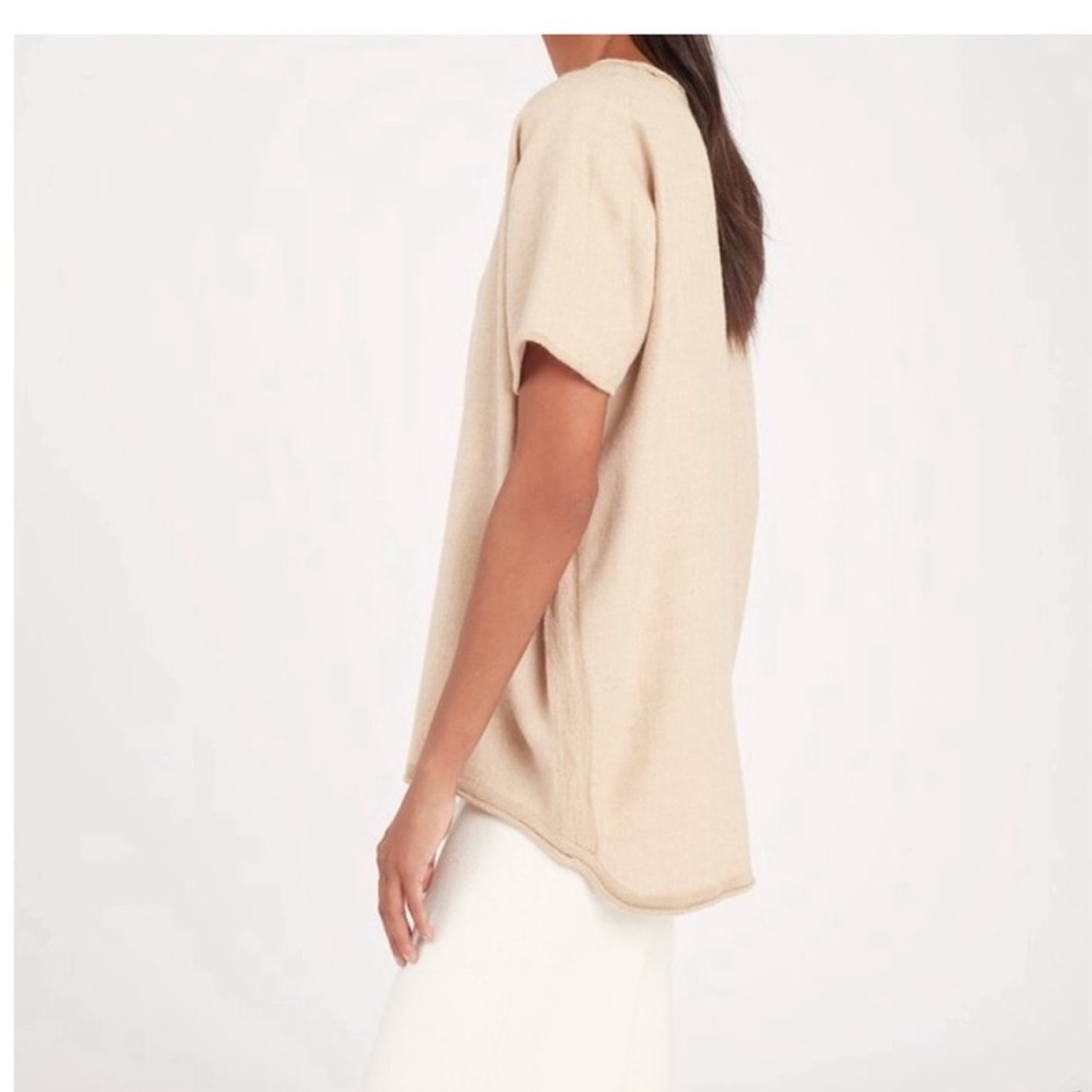 cuyana baby alpaca short sleeve sweater top petite